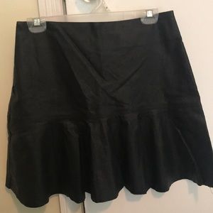 Leather like mini drop waist skirt